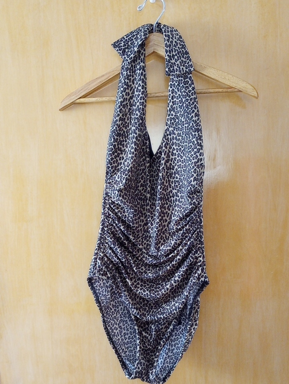 WONENS Miraclesuit Leopard Print Halter One-Piece Swimsuit - Brown/Black